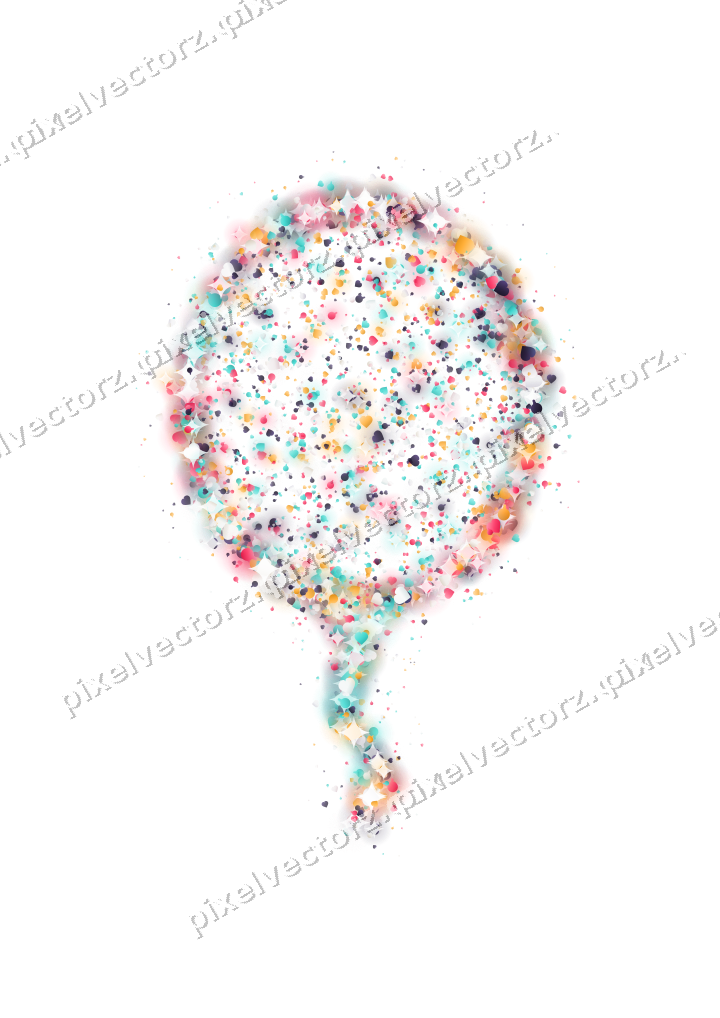 Seamless glitter balloon in pink and amber on a transparent background