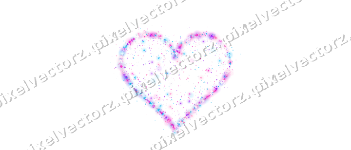 Seamless glitter heart of triangles on a transparent background