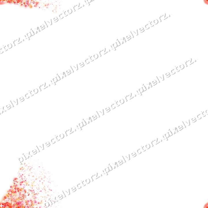 Seamless glitter corner in red and orange on a transparent background