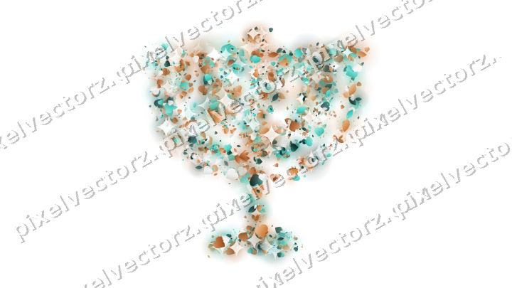 Seamless glitter menorah in orange on a transparent background