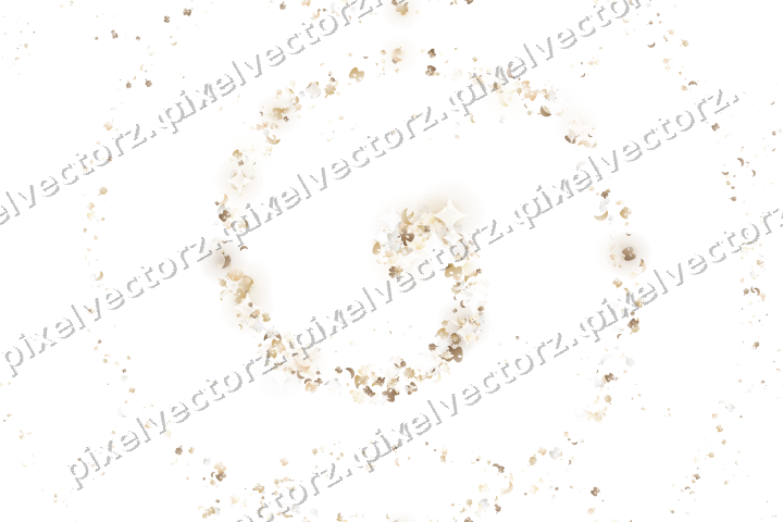 Seamless glitter spiral in amber on a transparent background