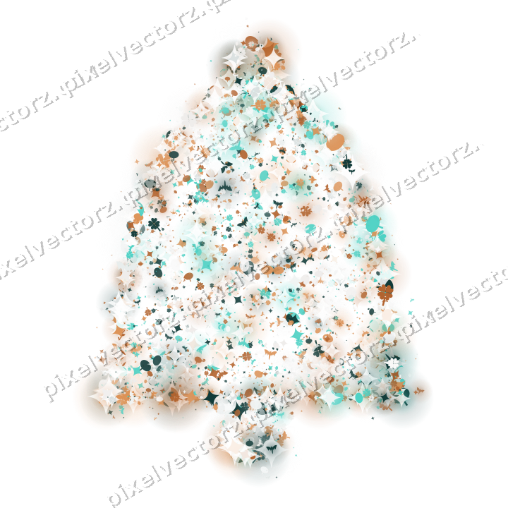 Seamless glitter bell in orange and teal on a transparent background