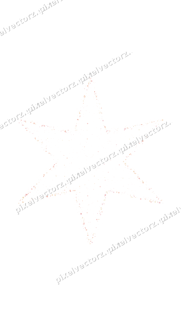 Seamless glitter star in red and orange on a transparent background