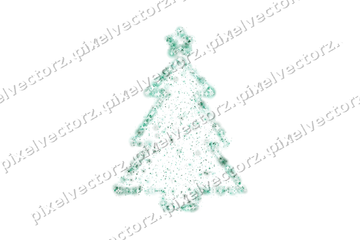 Seamless glitter christmas tree on a transparent background
