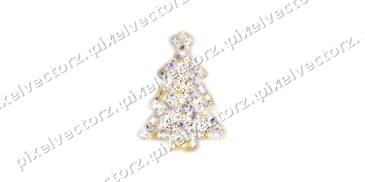 Seamless glitter christmas tree in amber on a transparent background