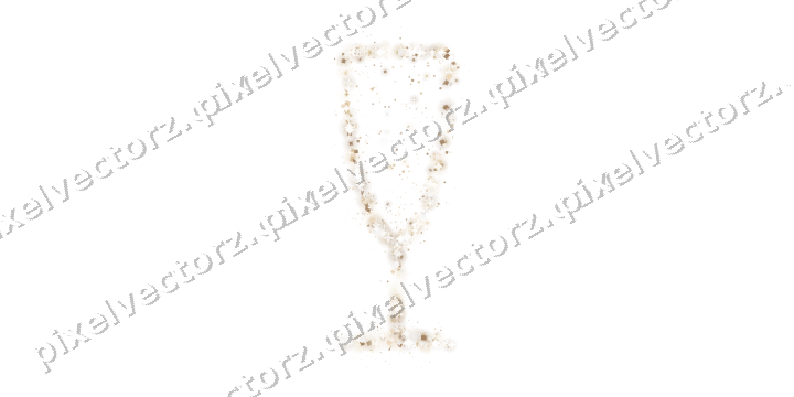 Seamless glitter champagne flute in amber on a transparent background