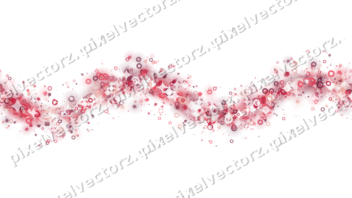 Seamless glitter wave of clovers and rings on a transparent background
