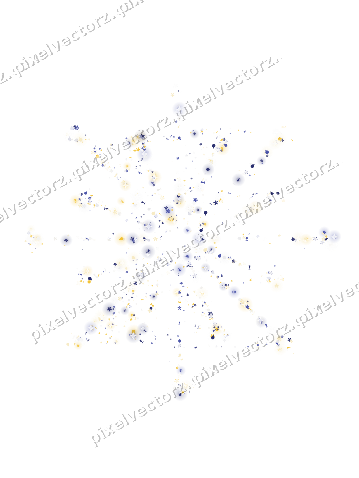 Seamless glitter firework in dark blue on a transparent background