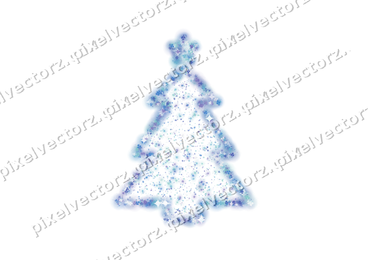 Seamless glitter christmas tree in blue on a transparent background