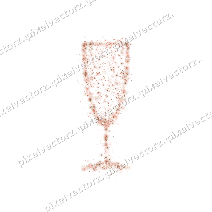 Seamless glitter champagne flute in orange on a transparent background