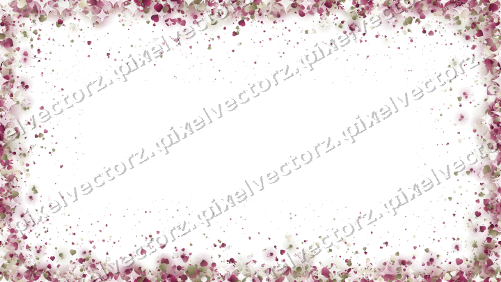 Seamless glitter vignette in dark pink on a transparent background