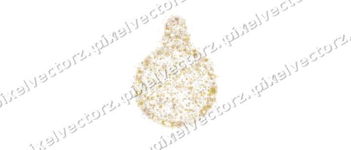 Seamless glitter bauble of rings in amber on a transparent background