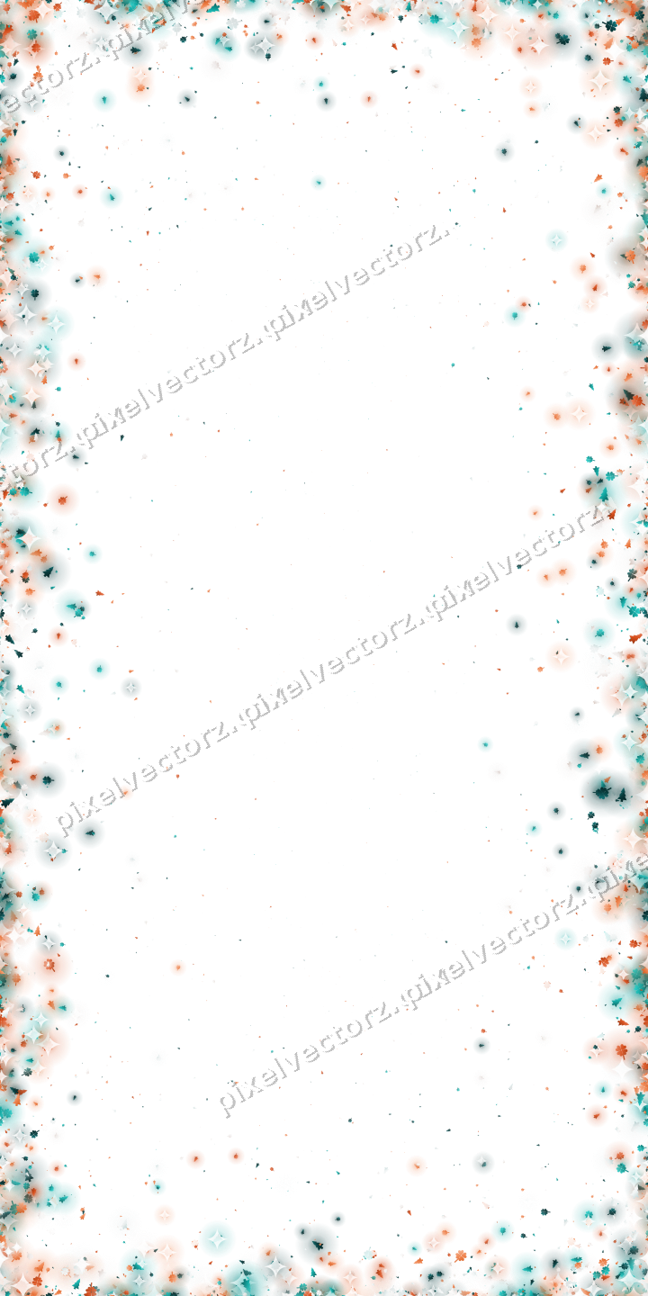 Seamless glitter vignette in orange on a transparent background