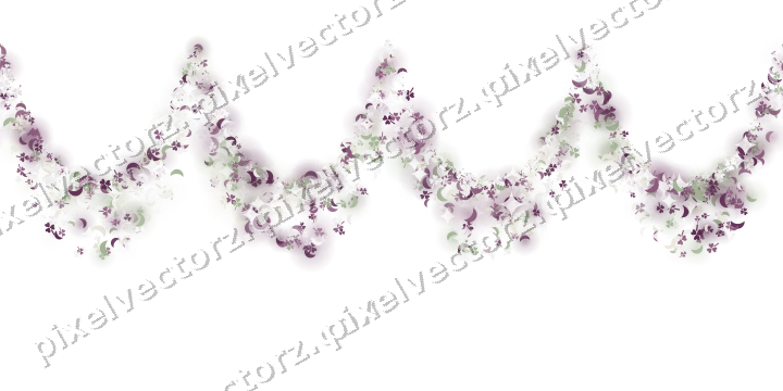 Seamless glitter garland in dark magenta on a transparent background