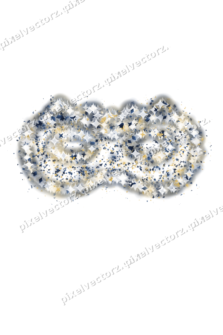 Seamless glitter carnival mask on a transparent background