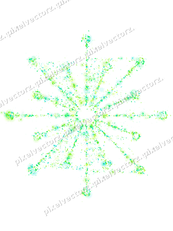 Seamless glitter firework in green on a transparent background