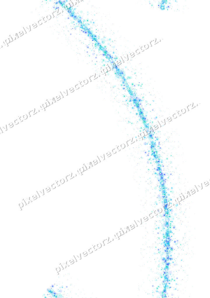 Seamless glitter arc of clovers in cyan on a transparent background