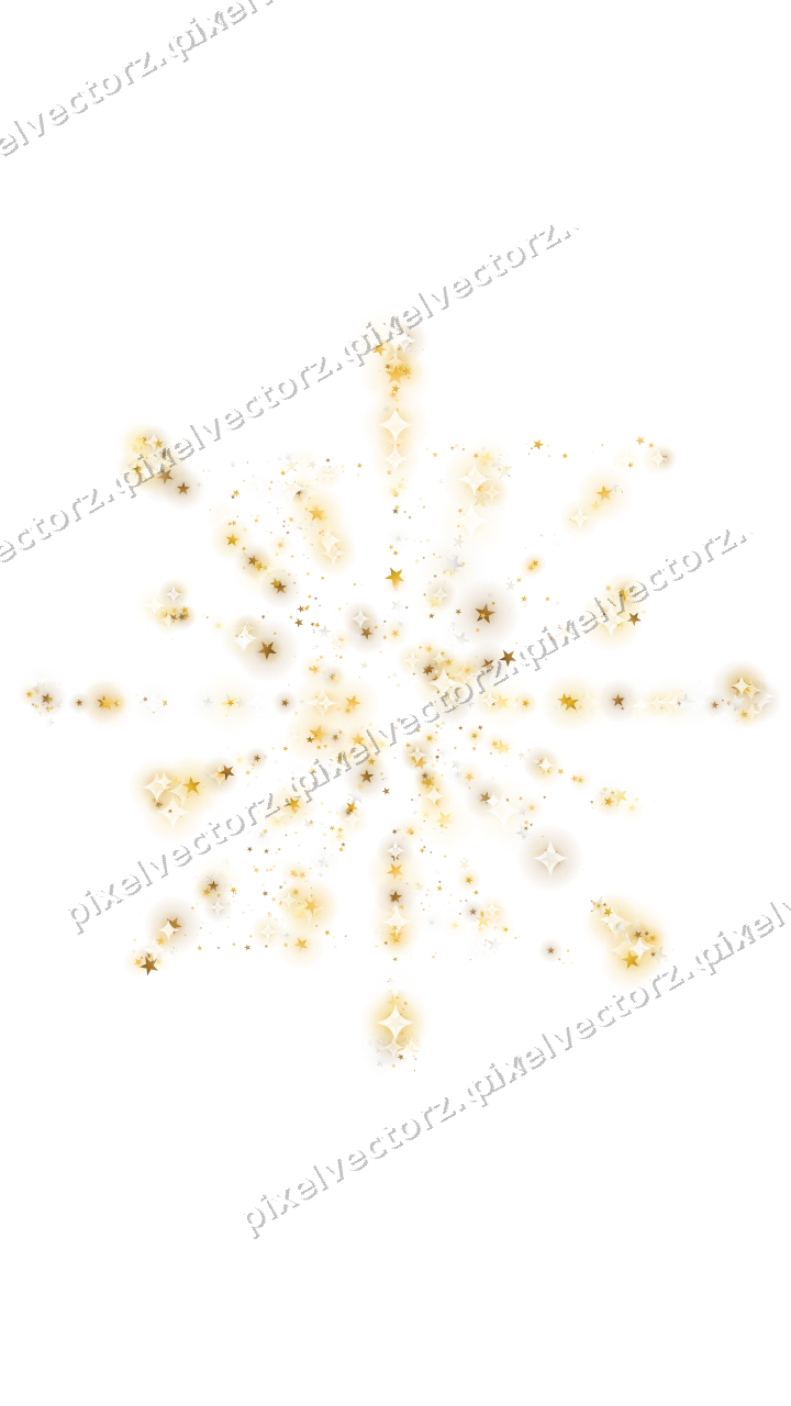 Seamless glitter firework of stars on a transparent background