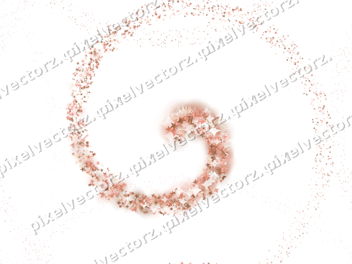 Seamless glitter spiral in orange and red on a transparent background