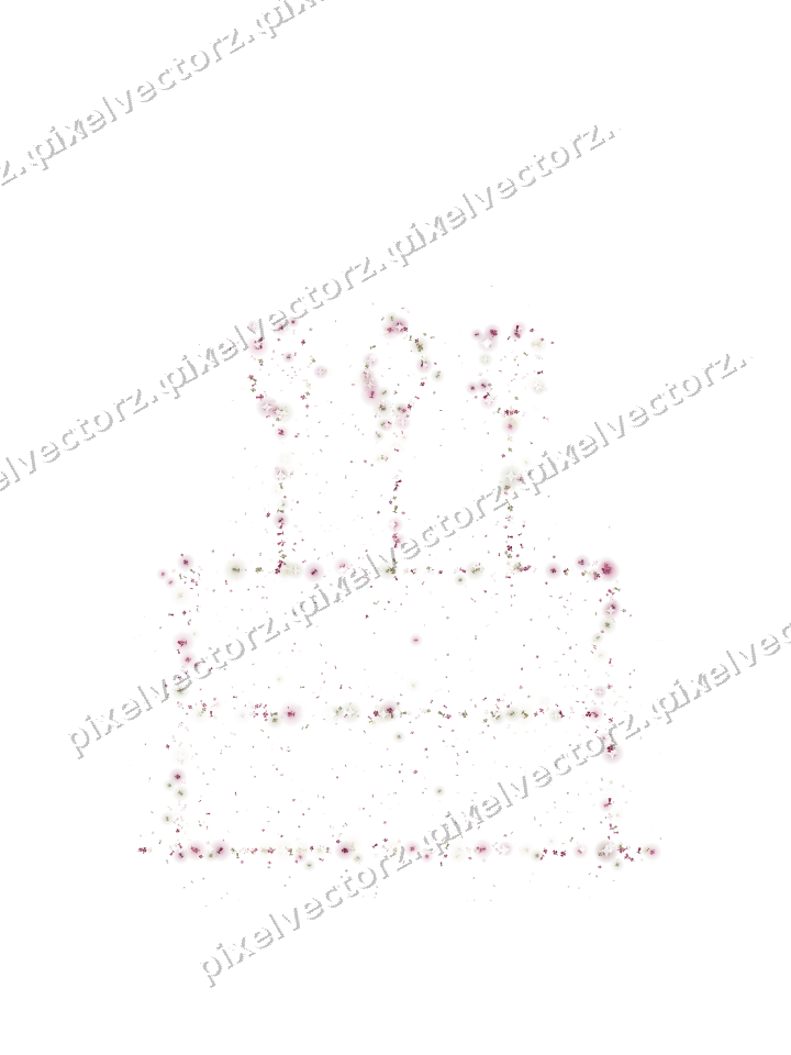 Seamless glitter birthday cake on a transparent background