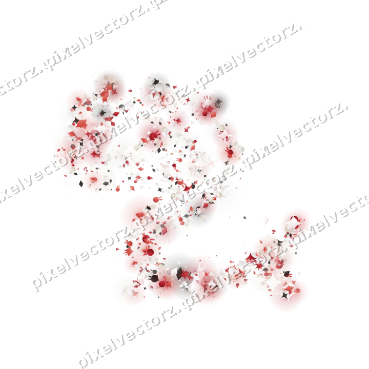 Seamless glitter dragon in red on a transparent background