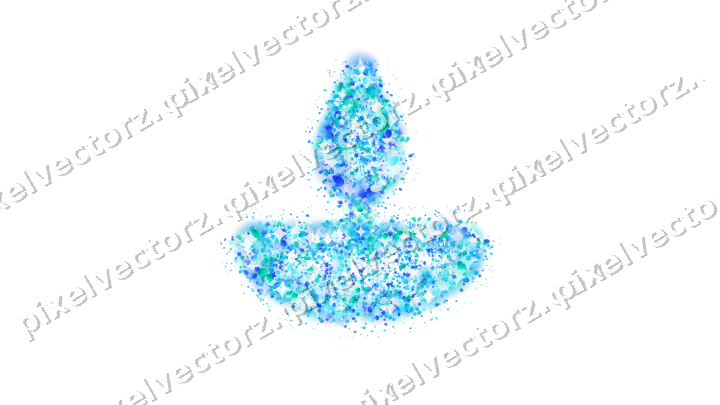 Seamless glitter diya lamp in cyan on a transparent background