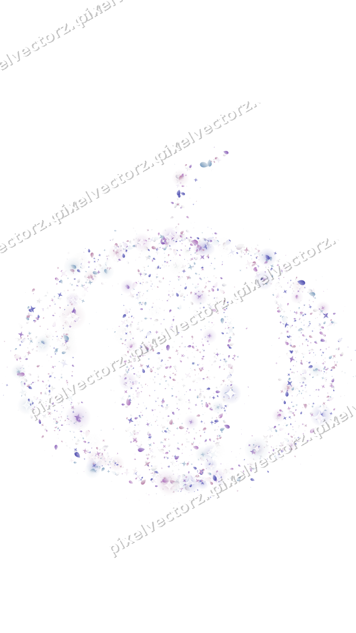 Seamless glitter pumpkin of stars and eggs on a transparent background