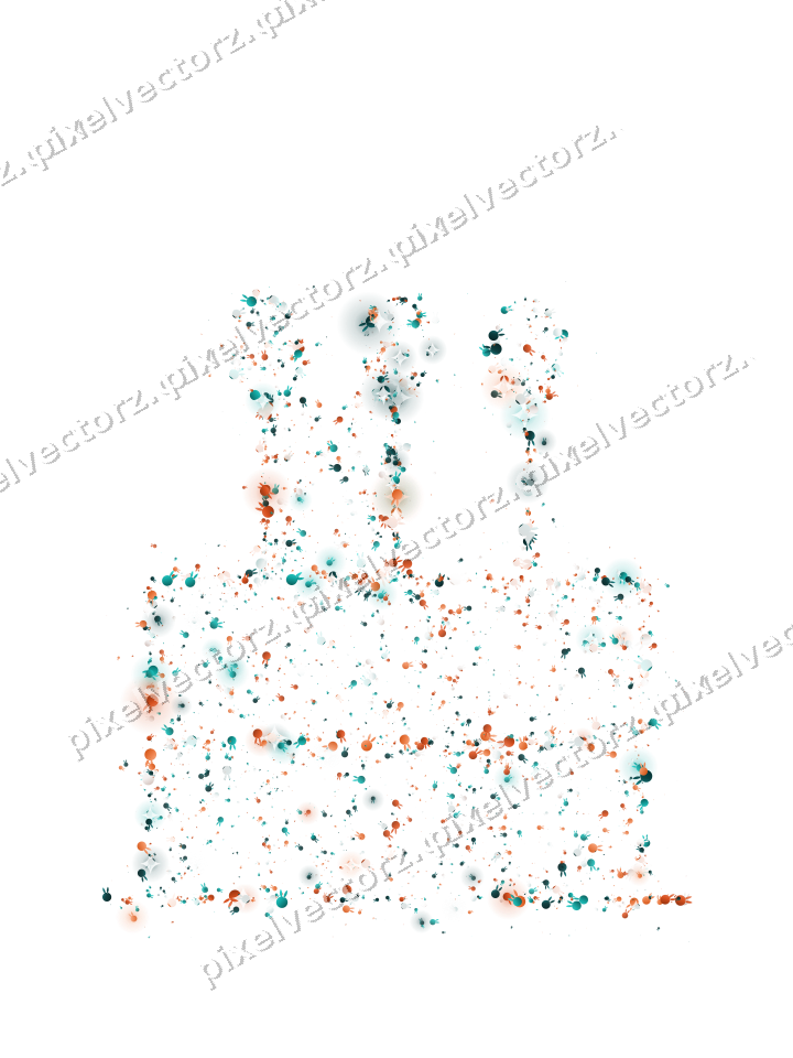 Seamless glitter birthday cake of bunnies on a transparent background