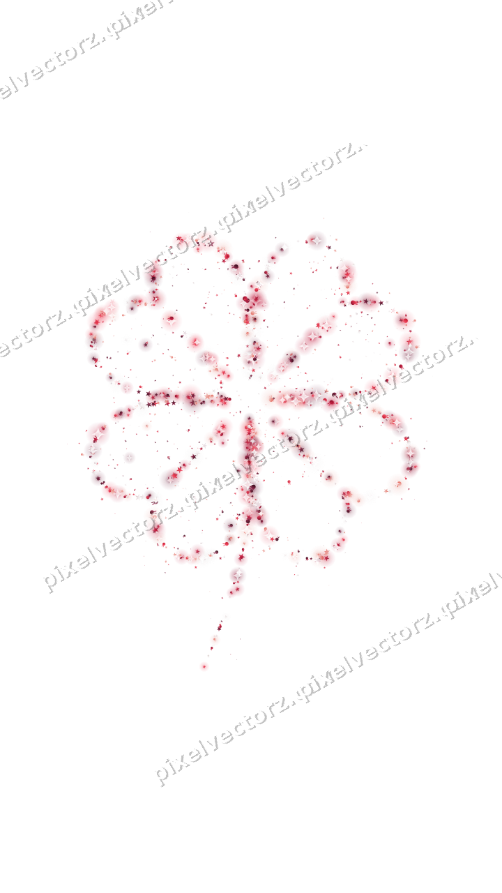 Seamless glitter clover leaf in pink on a transparent background