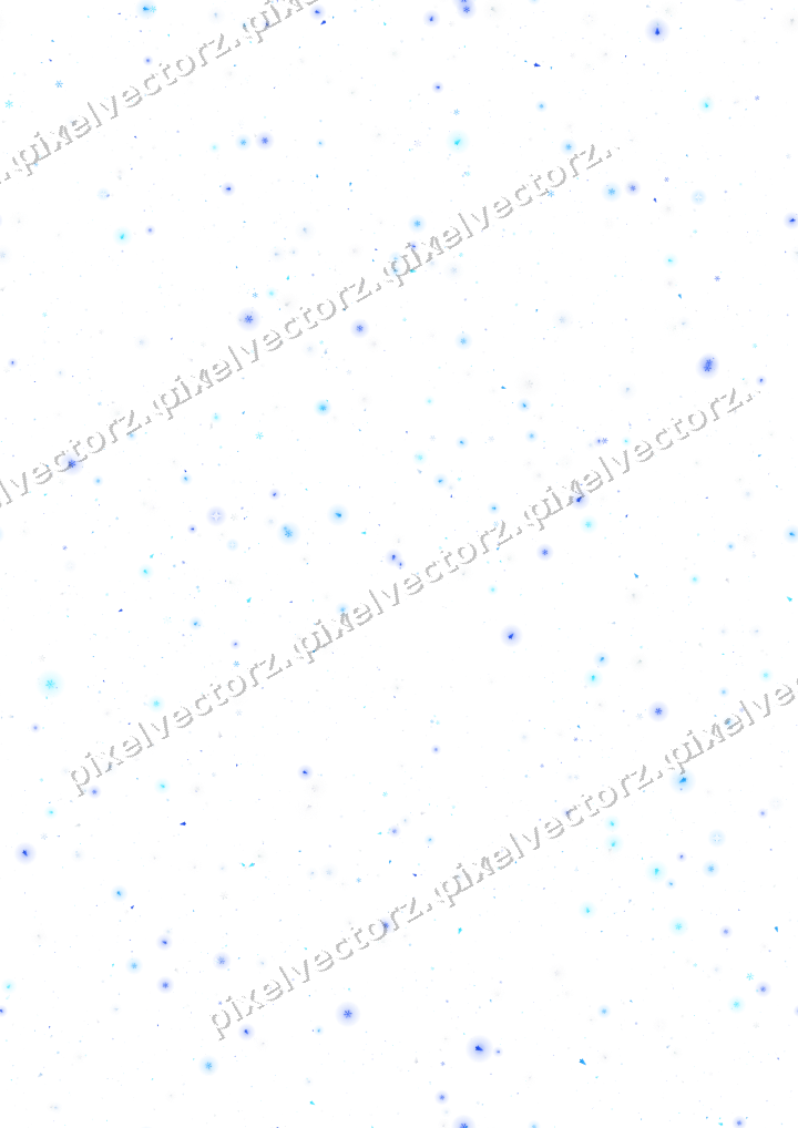 Seamless glitter scatter in cyan and blue on a transparent background