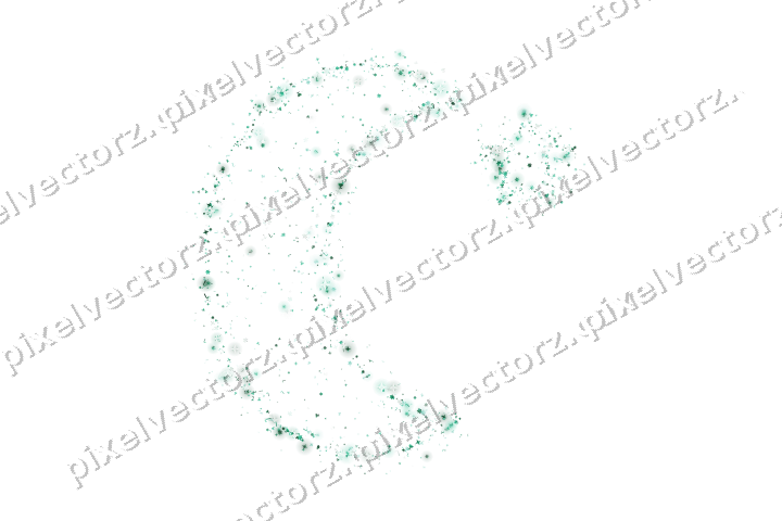 Seamless glitter crescent moon on a transparent background
