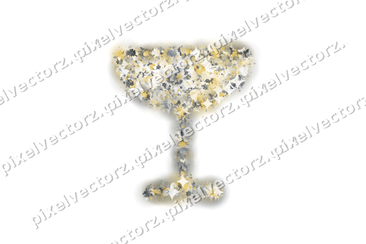 Seamless glitter champagne coupe in amber on a transparent background