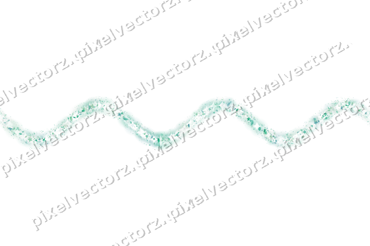 Seamless glitter wave of stars and leaves on a transparent background