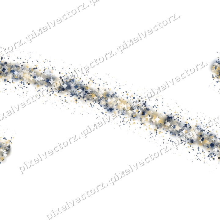 Seamless glitter arc in dark blue on a transparent background