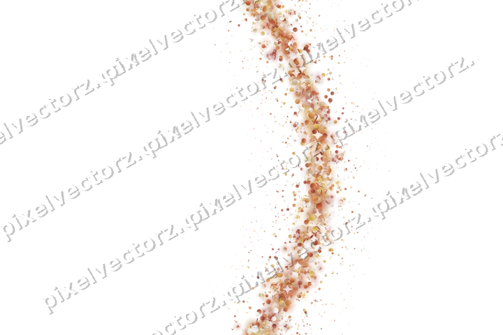 Seamless glitter arc in orange and amber on a transparent background