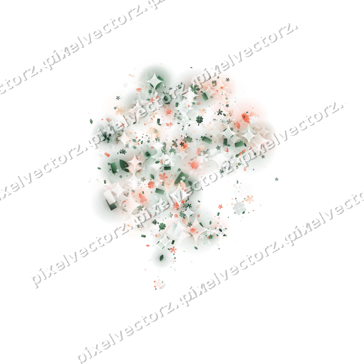 Seamless glitter four leaf clover on a transparent background