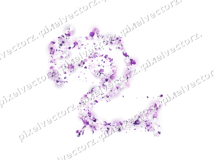 Seamless glitter dragon in purple on a transparent background