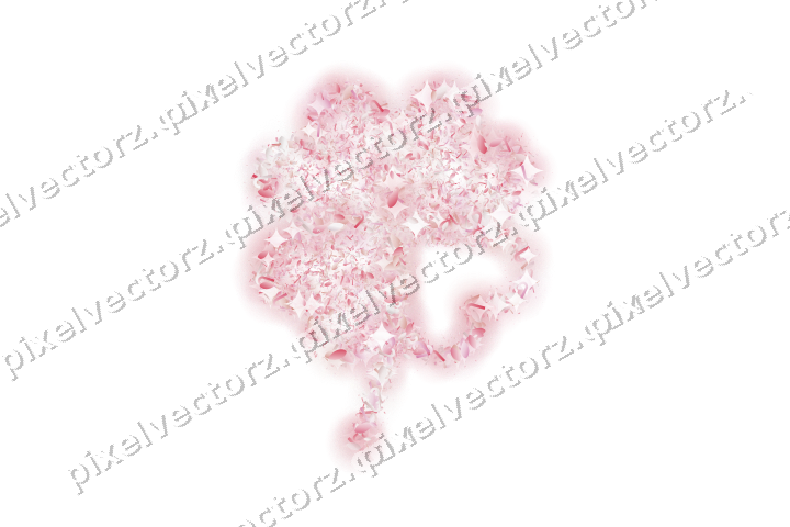 Seamless glitter four leaf clover on a transparent background
