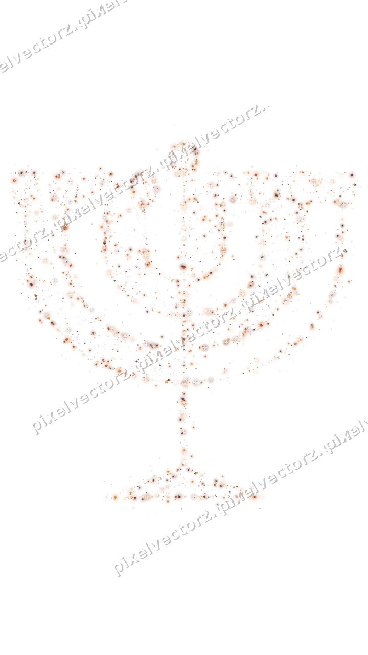 Seamless glitter menorah on a transparent background