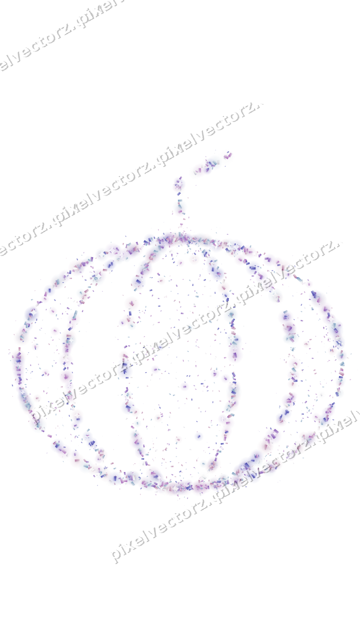 Seamless glitter pumpkin of confetti on a transparent background