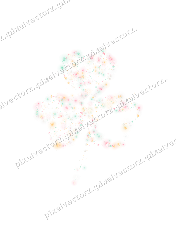 Seamless glitter shamrock of clovers on a transparent background