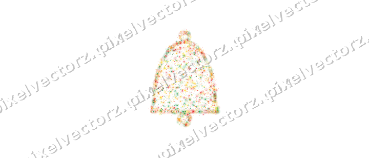 Seamless glitter bell of eggs in red on a transparent background
