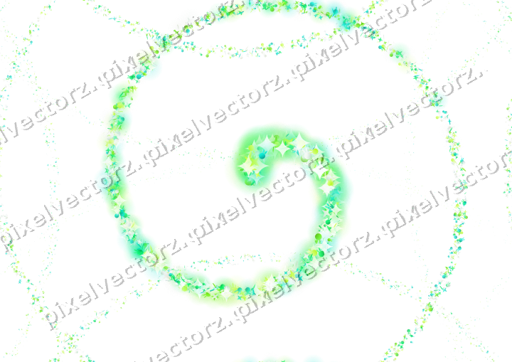 Seamless glitter spiral in green and lime on a transparent background