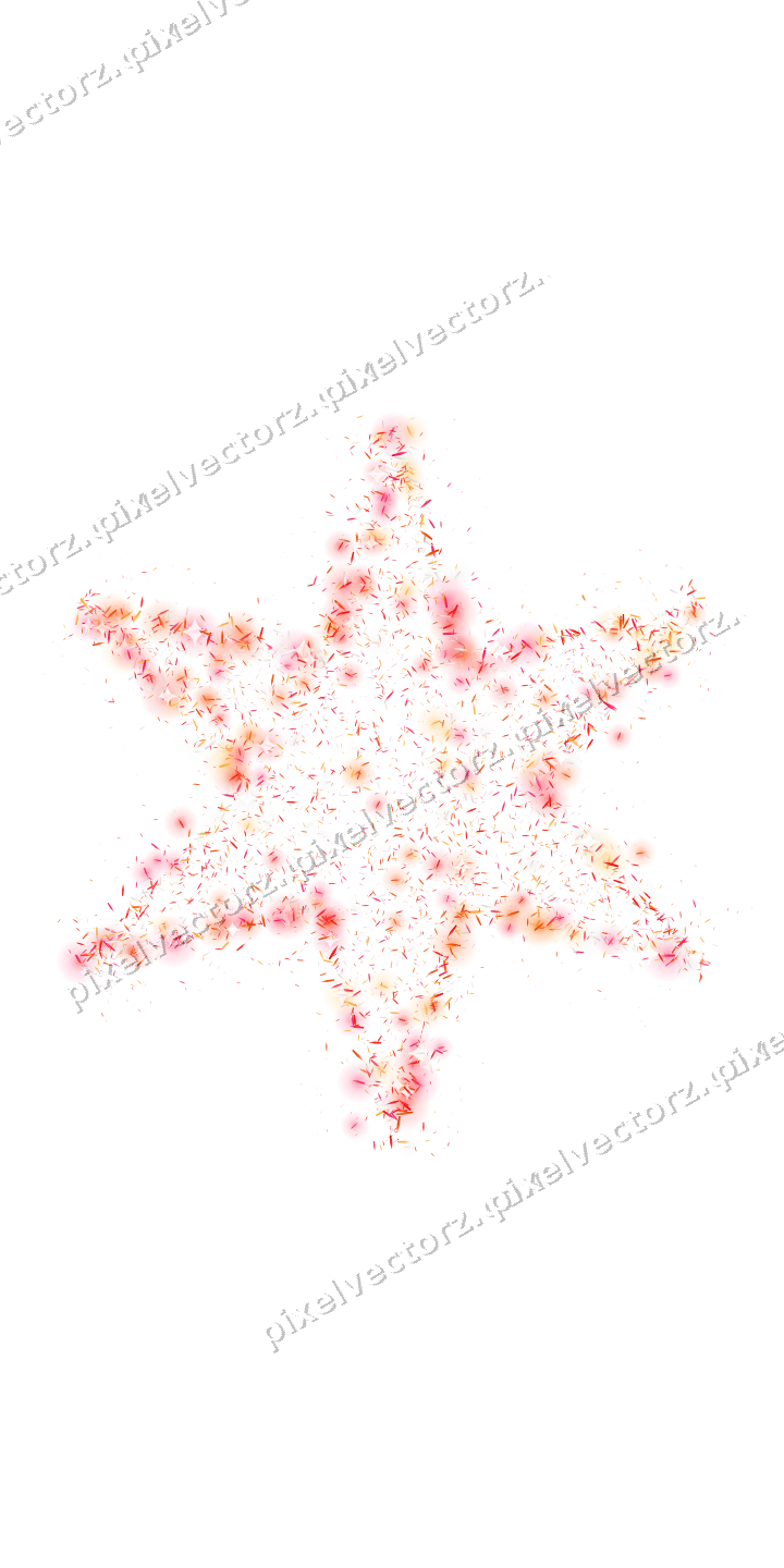 Seamless glitter star of shards in red on a transparent background