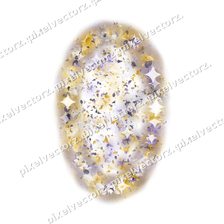 Seamless glitter easter egg in amber on a transparent background