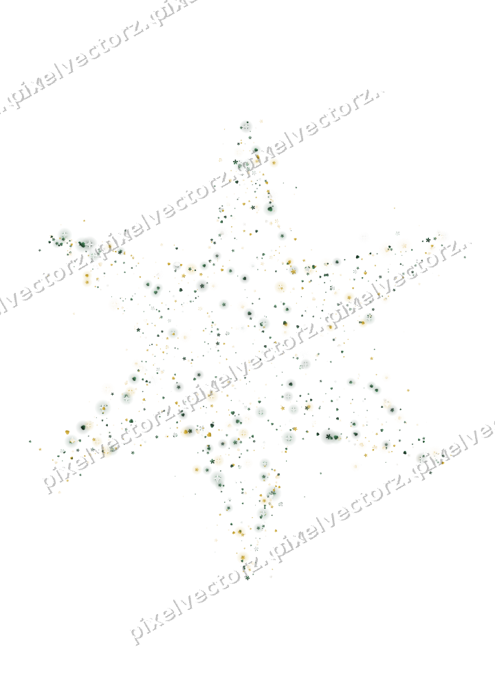 Seamless glitter star in dark green on a transparent background