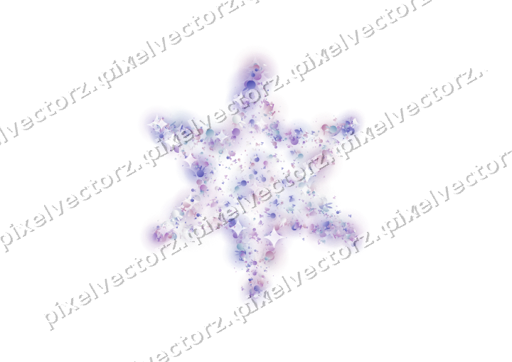 Seamless glitter star in purple and blue on a transparent background