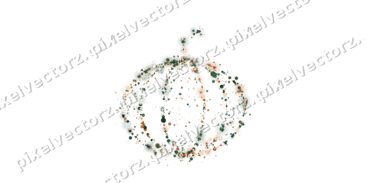 Seamless glitter pumpkin in dark green on a transparent background