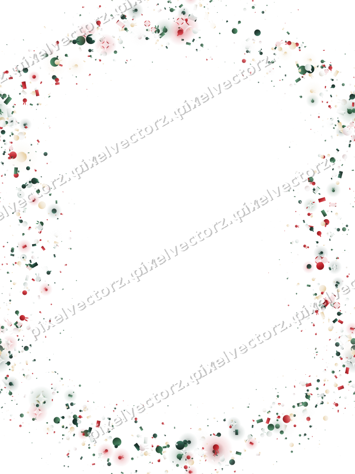 Seamless glitter wreath in dark green on a transparent background