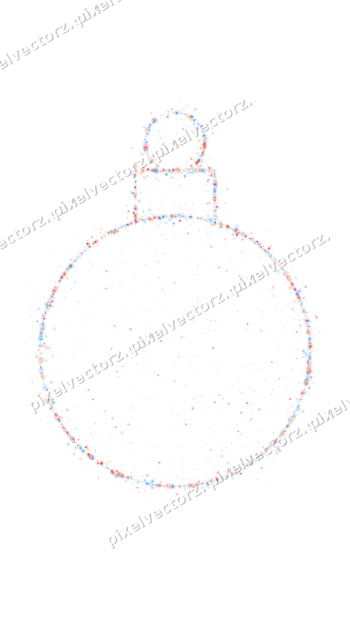 Seamless glitter bauble in blue and red on a transparent background